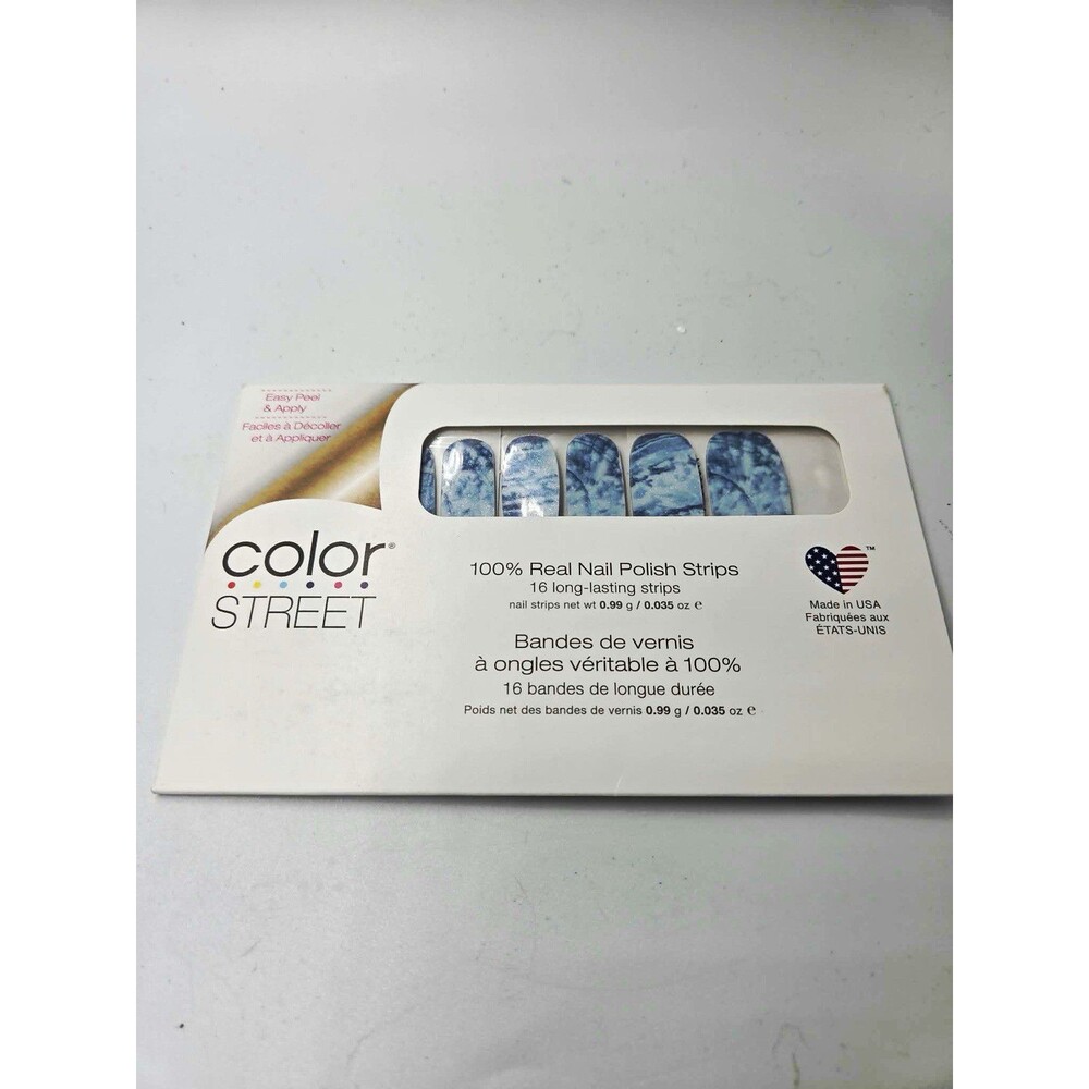 Color Street Wave Break Blue/White Nail Polish Strips FDG541 0.035oz